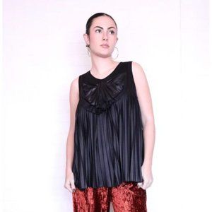 See by Chloe Black Pleated Sleeveless Top Size 8